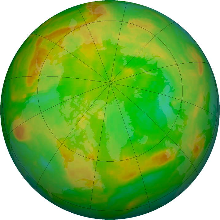 Arctic ozone map for 09 June 2002